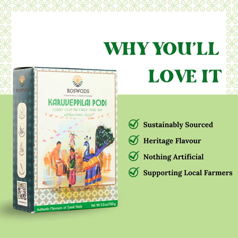 Spiced Curry Leaf Powder - Karuveppilai Podi - Idli rice Podi Mix