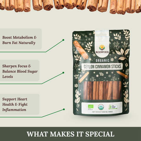 Australian Certified Organic Ceylon Cinnamon Sticks - Whole Form, Sweet Aroma