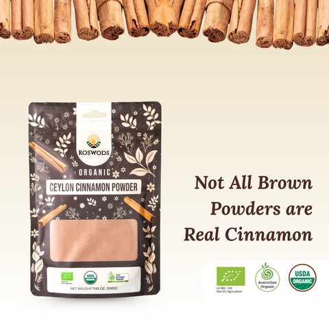 Australian Certified Organic Ceylon Cinnamon Powder - Fresh Ground, Sweet Aroma