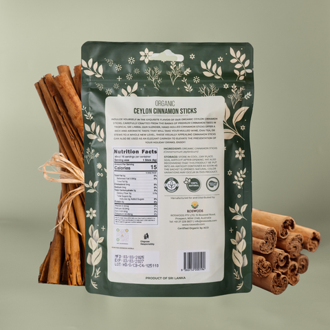 Australian Certified Organic Ceylon Cinnamon Sticks - Whole Form, Sweet Aroma